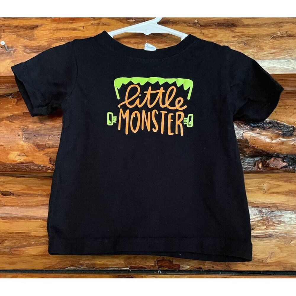 "Little Monster" Black T-shirt By Rabbit Skins Size 12‎ Months